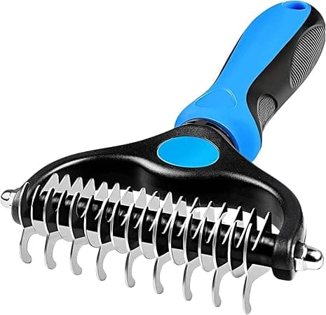 Escova Rake Desembaraçadora Profissional PETYC para Cães e Gatos (Azul)